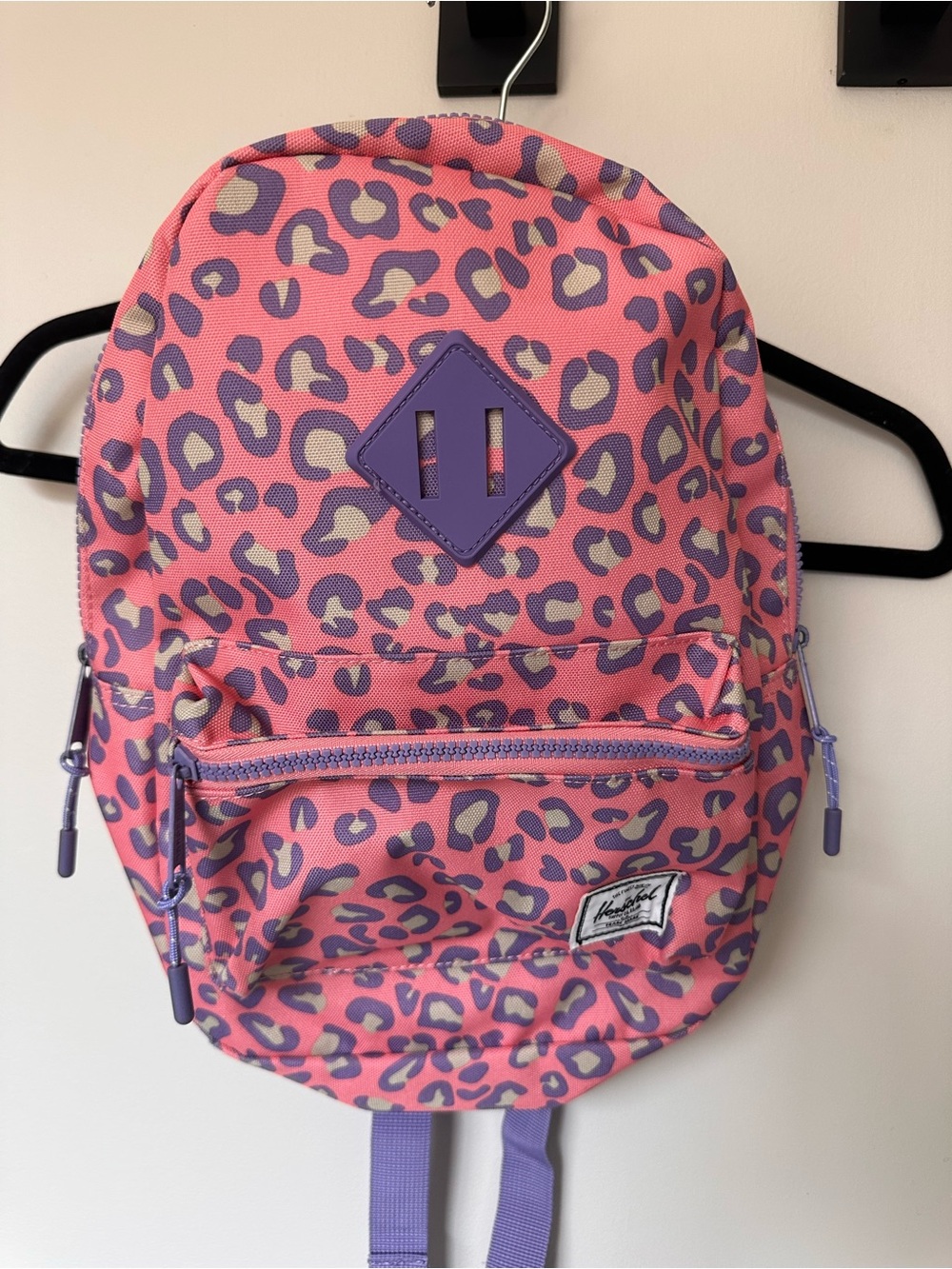 Herschel Supply Company Kids Pink Leopard Backpack with Purple Accents